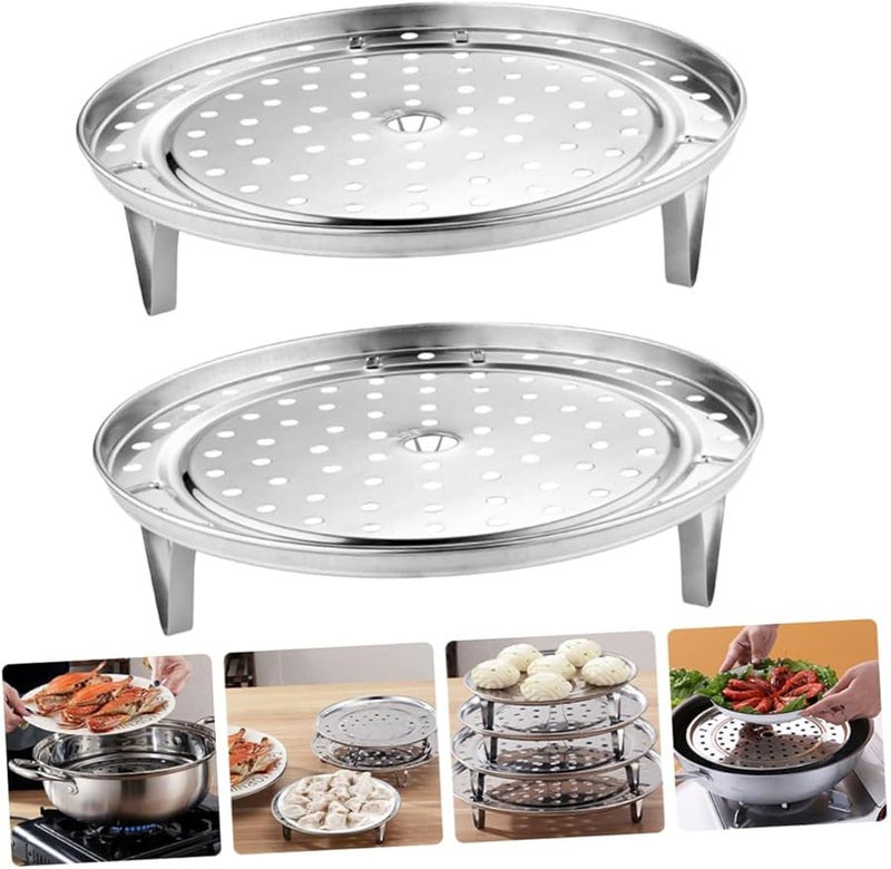 Ciieeo 2pcs Stainless Steel Steaming Rack Compact Design for Fish Veggies Even Cooking - Image 5